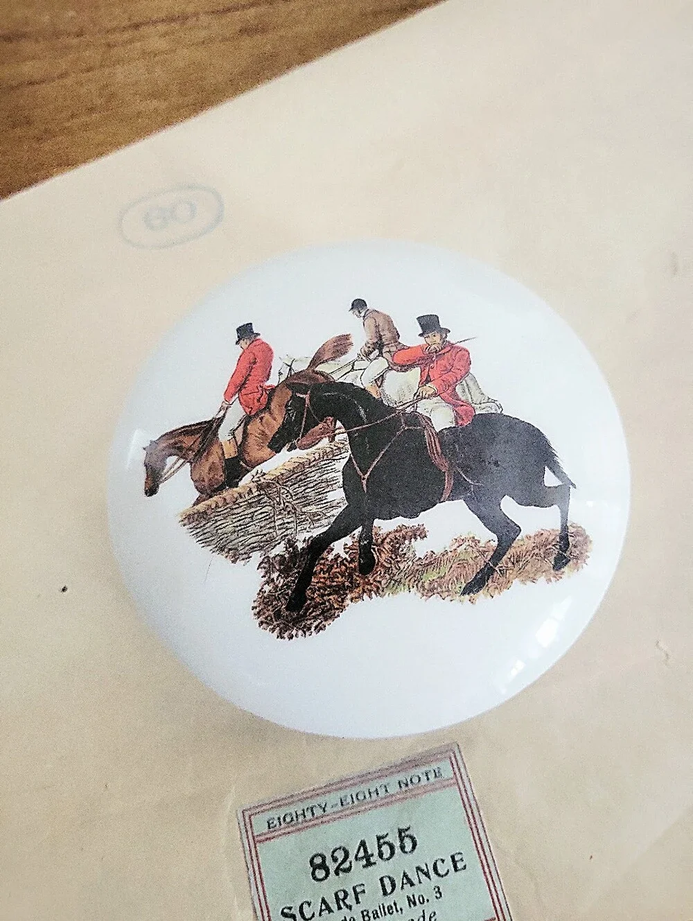 Vintage The Huntsman Equestrian Porcelain Trinket Box English Country